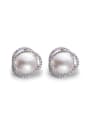 Freshwater Pearl Hollow Flower-shaped stud Earring