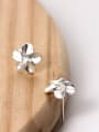 Tiny 925 Silver Flower Cubic Zircon Stud Earrings