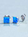 Square Opal Stone stud Earring