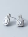 Fine small Rhinestone Square bling bling Earrings