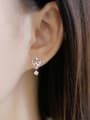 Fashion Cubic Zirconias Silver Stud Earrings