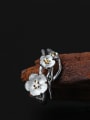 Beautiful Flower Silver Opening Ring