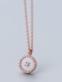 925 Sterling Silver Delicate Round Cubic Zirconia Necklaces