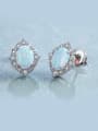 Opal Stone Zircon stud Earring