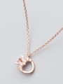 S925 Silver Necklace female fashion fashion Diamond Heart Necklace sweet temperament short chain D4317 female clavicle