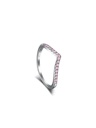 925 Sterling Silver With White Gold Plated Delicate Geometric Multistone Rings