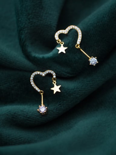 925 Sterling Silver With 18k Gold Plated Delicate Star Earrings