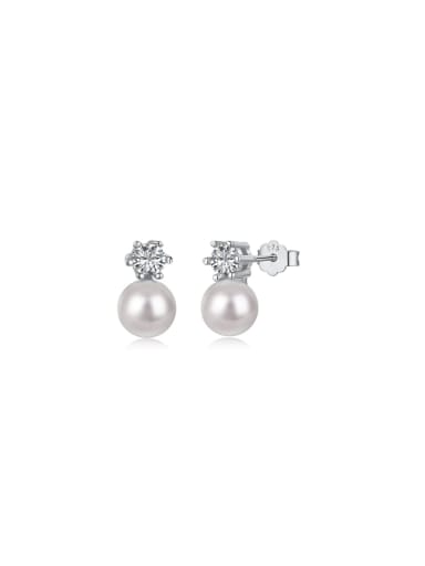 925 Sterling Silver With 18k Gold Plated Delicate Ball Stud Earrings