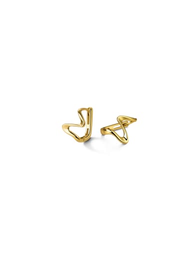 925 Sterling Silver With 18k Gold Plated Personalized Geometric Stud Earrings