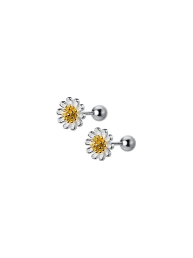 925 Sterling Silver With Flower Stud Earrings