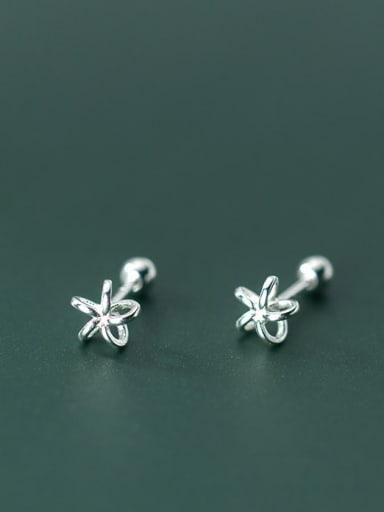 925 Sterling Silver With Flower Stud Earrings