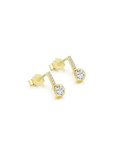 925 Sterling Silver With 18k Gold Plated Delicate Stud Earrings