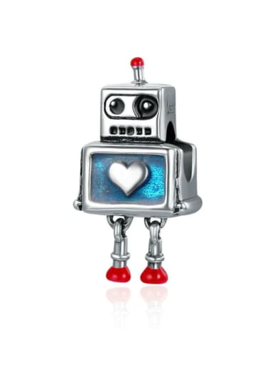 925 silver cute robotic charm