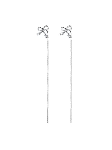 925 Sterling Silver With Bowknot Threader Earrings