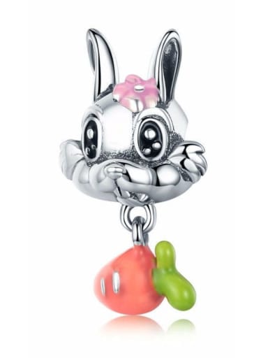 925 silver cute rabbit charm