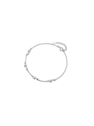 925 Sterling Silver With Cubic Zirconia Flower Bracelets