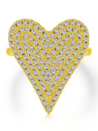 925 Sterling Silver With 18k Gold Plated Delicate Heart Band Rings