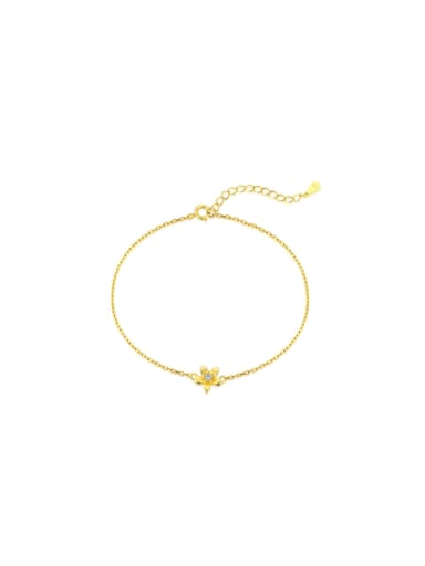 925 Sterling Silver With 18k Gold Plated Delicate Flower Bracelets