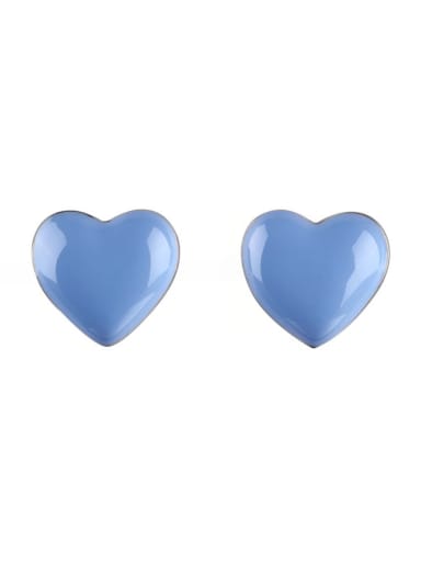 925 Sterling Silver With 18k Gold Plated Cute Heart Stud Earrings