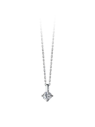 925 Sterling Silver With White Gold Plated Cubic Zirconia Necklaces