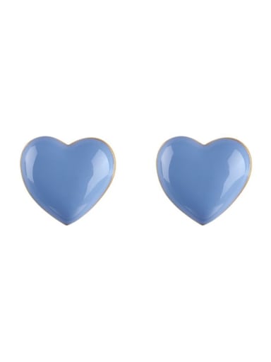 925 Sterling Silver With 18k Gold Plated Cute Heart Stud Earrings