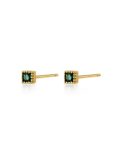 925 Sterling Silver With 18k Gold Plated Delicate Geometric Stud Earrings