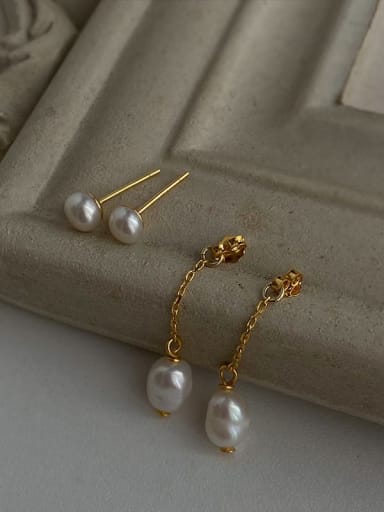 925 Sterling Silver With 18k Gold Plated Delicate Water Drop Earrings