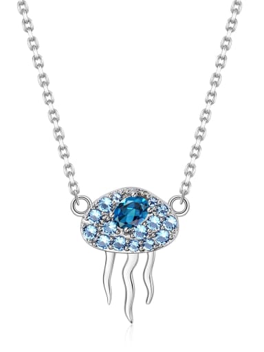 925 Sterling Silver With White Gold Plated Delicate Jellyfish Necklaces