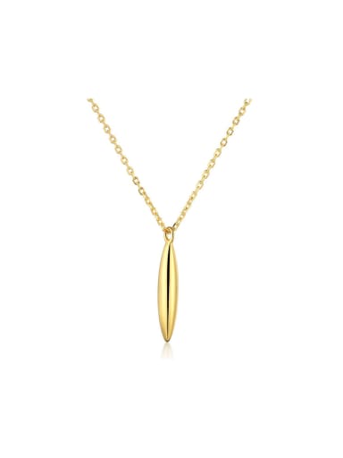 925 Sterling Silver With 18k Gold Plated Simplistic Water Drop Necklaces