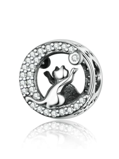 925 silver cute cat charm