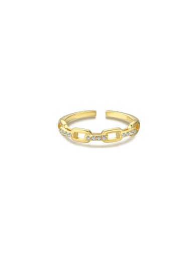 925 Sterling Silver With 18k Gold Plated Delicate Geometric Band Rings