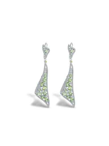 925 Sterling Silver With White Gold Plated Personalized Geometric Drop Earrings