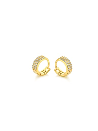 925 Sterling Silver With 18k Gold Plated Delicate Geometric Stud Earrings