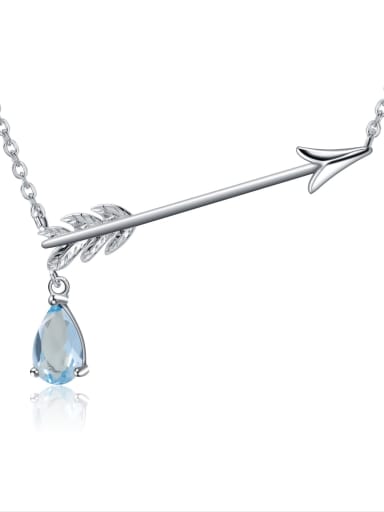 925 Sterling Silver With White Gold Plated Bow and arrow Delicate Necklaces