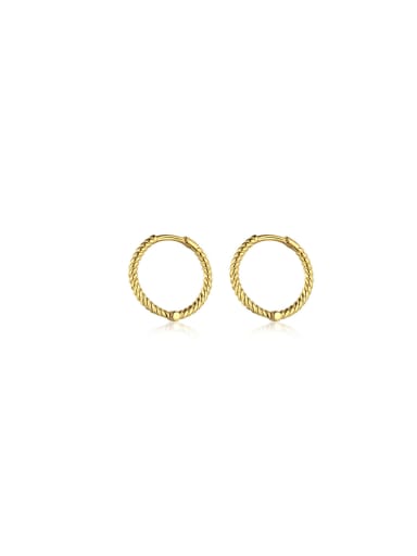 925 Sterling Silver With 18k Gold Plated Simplistic Geometric Hoop Earrings