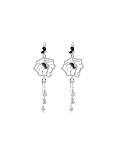 925 Sterling Silver With White Gold Plated Personalized Geometric Drop Earrings