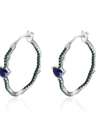 925 Sterling Silver With White Gold Plated Personalized Geometric Hoop Earrings