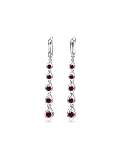 925 Sterling Silver With White Gold Plated Delicate Water Drop Drop Earrings