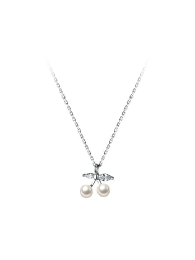 925 Sterling Silver With White Gold Plated Delicate Friut Birthday Necklaces