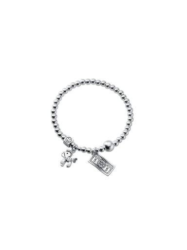 925 Sterling Silver With Antique Silver Plated Personalized Geometric Bracelets