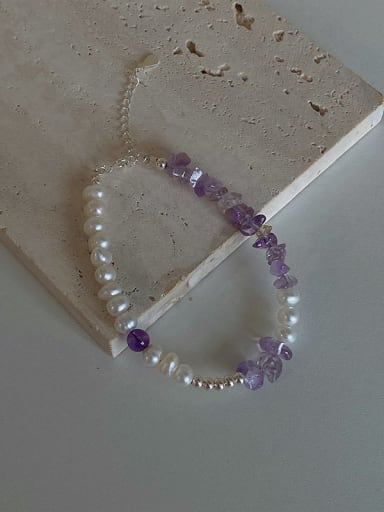 925 Sterling Silver With Freshwater Pearl Link Bracelets