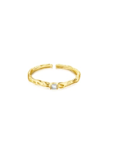 925 Sterling Silver With 18k Gold Plated Delicate Geometric Band Rings