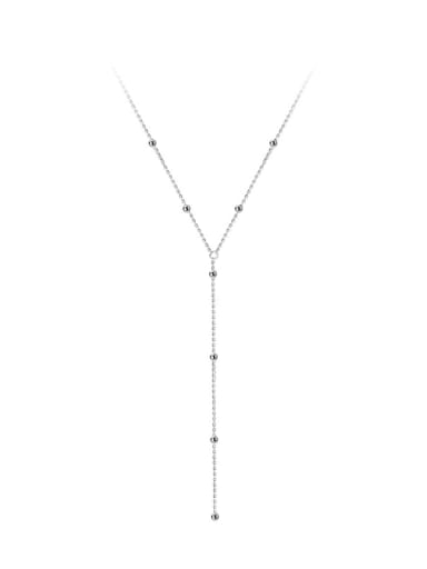 925 Sterling Silver With Bead Tassel Necklaces