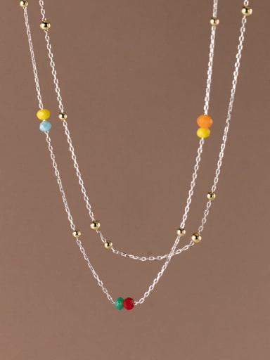 925 Sterling Silver With 18k Gold Plated Delicate Geometric Necklaces