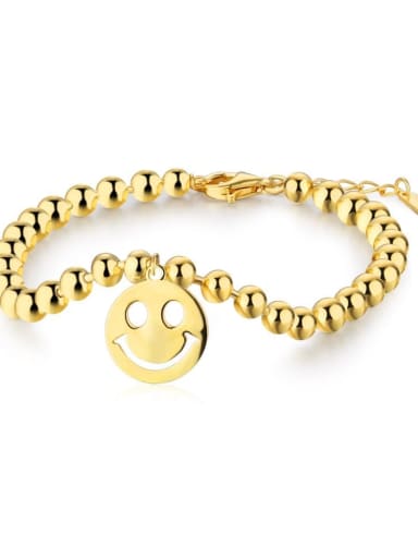 925 Sterling Silver With 18k Gold Plated Cute smiley  Bracelets