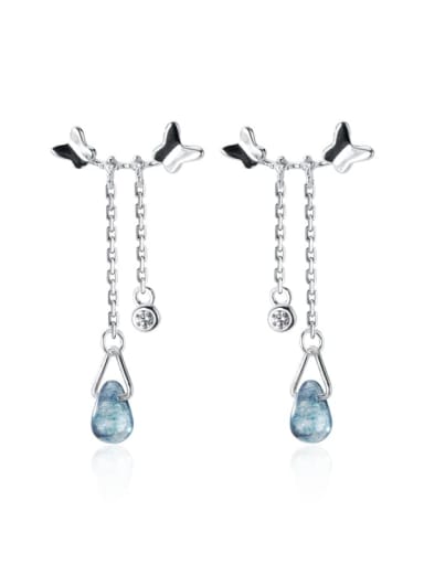 925 Sterling Silver With Water Drop Drop Earrings