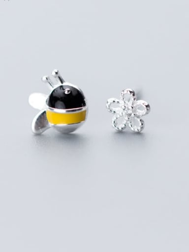 925 Sterling Silver With  Bees Stud Earrings