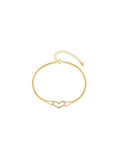 925 Sterling Silver With 18k Gold Plated Delicate Heart Bracelets