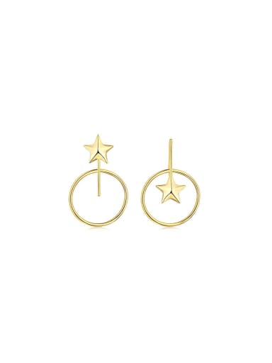 925 Sterling Silver With 18k Gold Plated Simplistic Star Stud Earrings