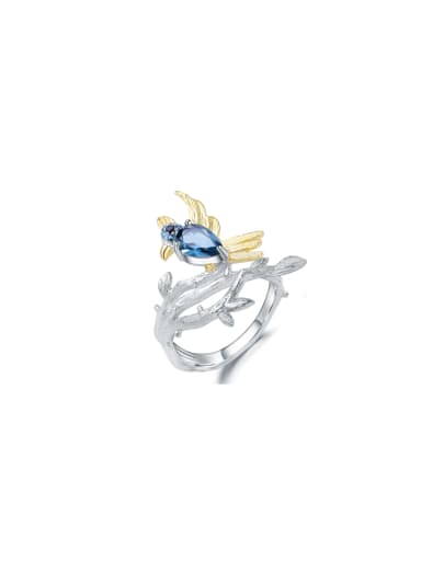 925 Sterling Silver With Silver Plated Delicate Animal Statement Rings